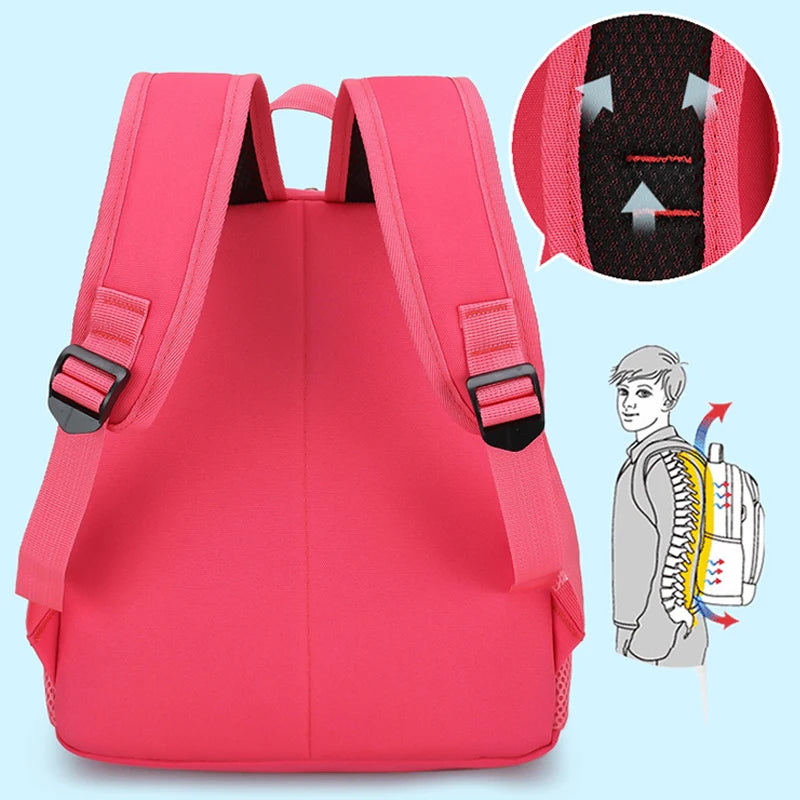 Flower Schoolbag For Kids Lightweight Backpack