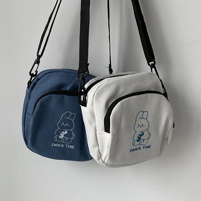 Rabbit Canvas Small Crossbody Bag Vintage Phone Purse Handbag