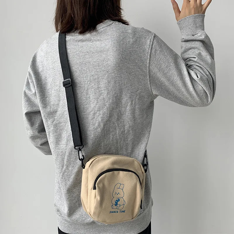 Rabbit Canvas Small Crossbody Bag Vintage Phone Purse Handbag