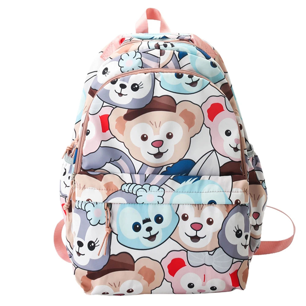 Girls Cartoon Animal Print School Bag Large Capacity College Student Ladies