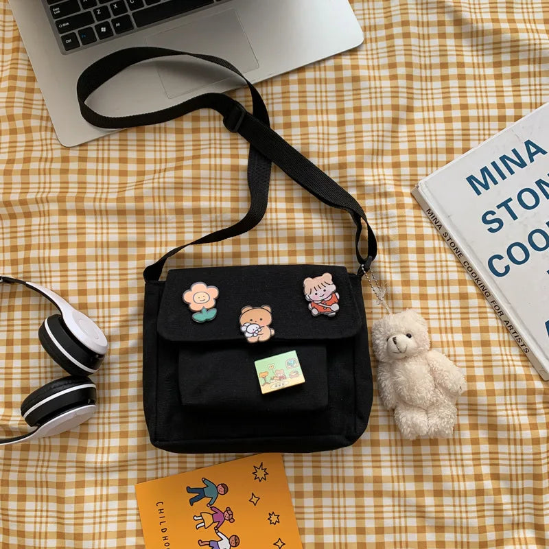 Small Canvas Crossbody Bag for Women Girls, Shoulder Handbag