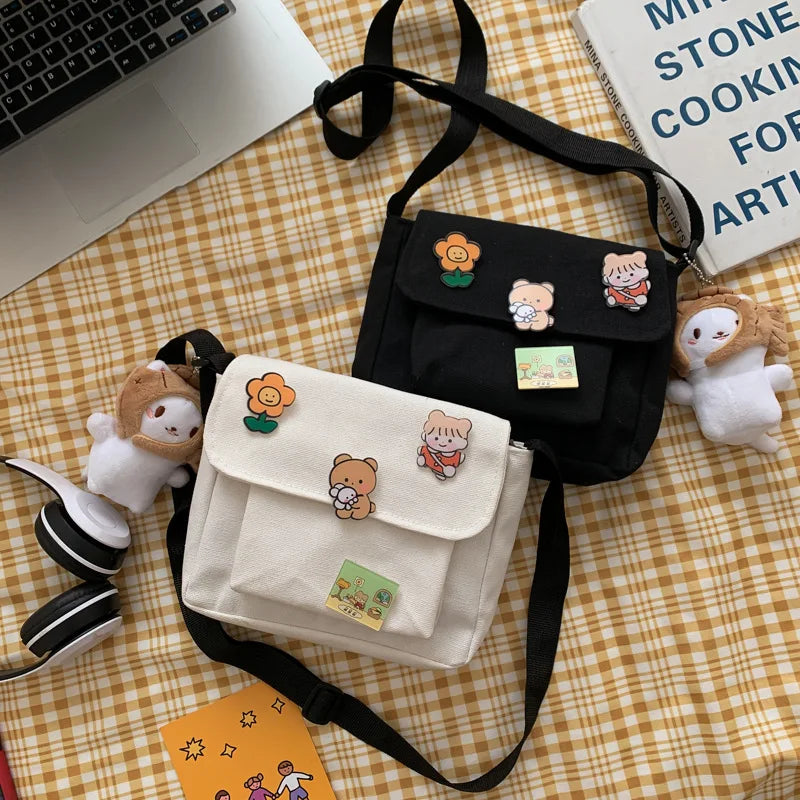 Small Canvas Crossbody Bag for Women Girls, Shoulder Handbag