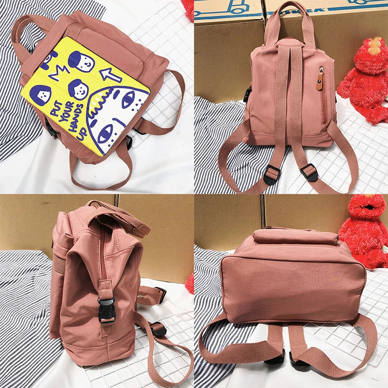 Student Waterproof Backpack Female Women Vintage School Bag Girl Ladies Nylon Ba