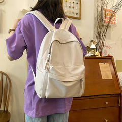 Solid Youth Bookbag Student Girls Boys Casual Large Capacity School Travel Bag