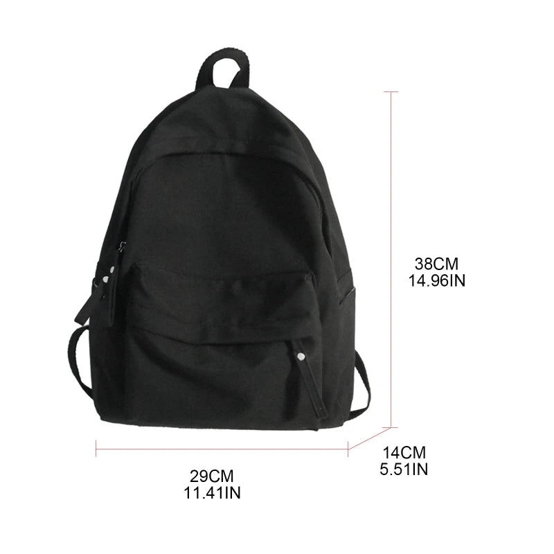Solid Youth Bookbag Student Girls Boys Casual Large Capacity School Travel Bag