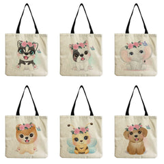 Customizable Shoulder Bag for Women Animal Dog Elephant Bee Cartoon Print