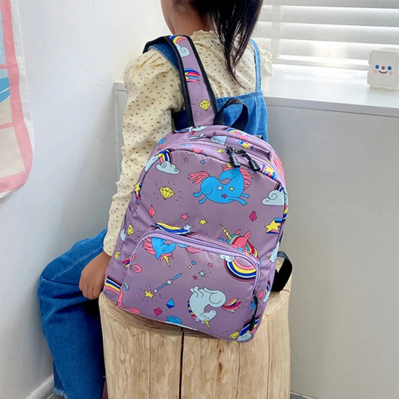 Unicorn Rainbow Kindergarten SchoolBags Kids Castle Cartoon Backpack