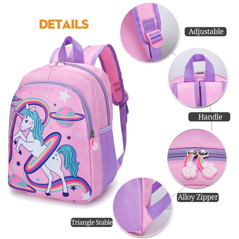 Unicorn School Backpack for Girls Large Capacity Primary School Backpacks