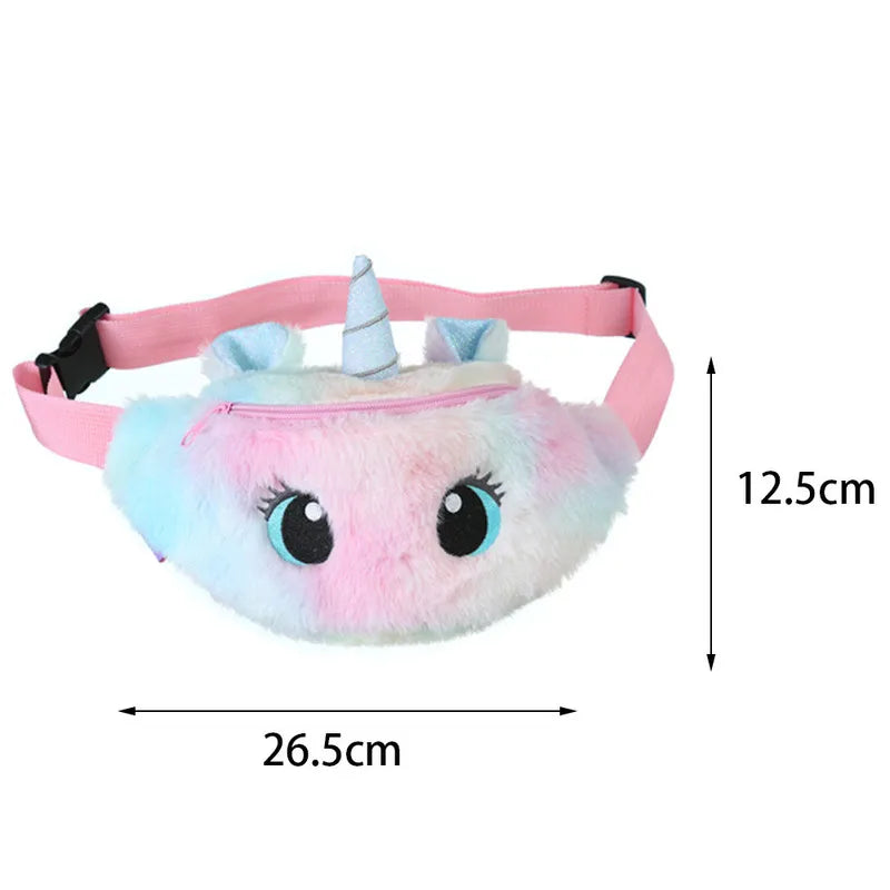Unicorn Waist Packs Girls Fanny Plush Waist Bag Women Belt Bag