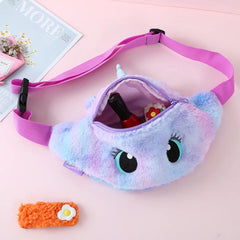 Unicorn Waist Packs Girls Fanny Plush Waist Bag Women Belt Bag