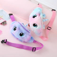 Unicorn Waist Packs Girls Fanny Plush Waist Bag Women Belt Bag