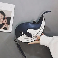Whale Pu Leather Flap Clutch Shoulder Bag Crossbody Mini Messenger Bag