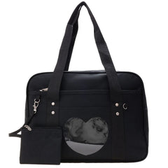 Women Large Canvas Heart Patchwork Shoulder Bag