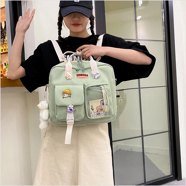 Women Backpack Multi-Function Bag Harajuku Ulzzang Female Shoulder Bag