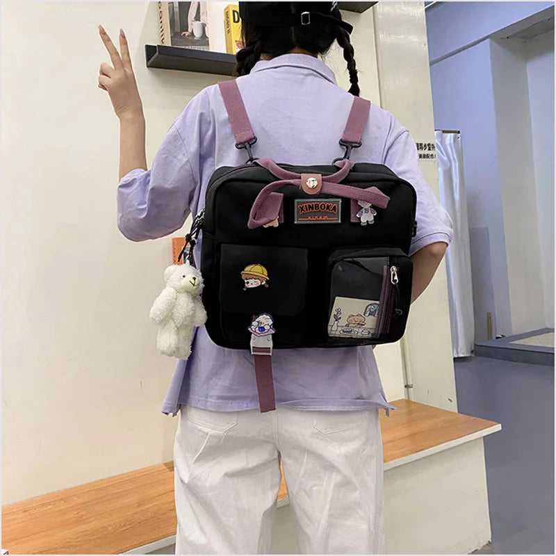Women Backpack Multi-Function Bag Harajuku Ulzzang Female Shoulder Bag