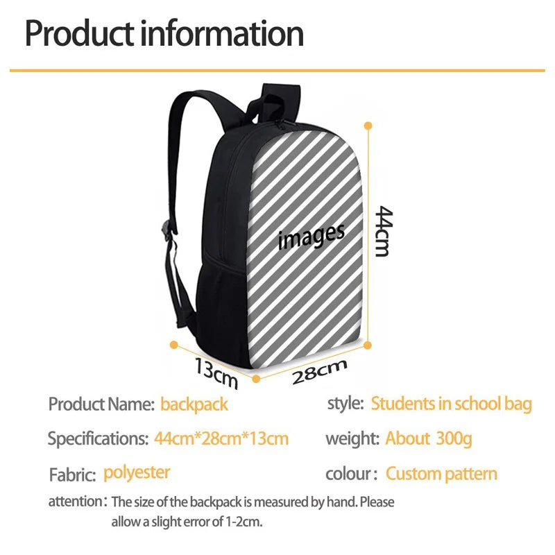 Kids Waterproof School Bag Rainbow Heart Travel Backpack Laptop Bag