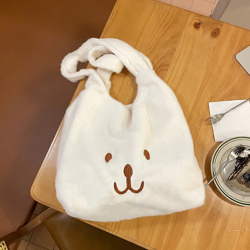 Winter Plush Tote Bag for Women - Soft Warmth Handbags