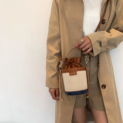 Casual Drawstring Leather Crossbody Bag for Women