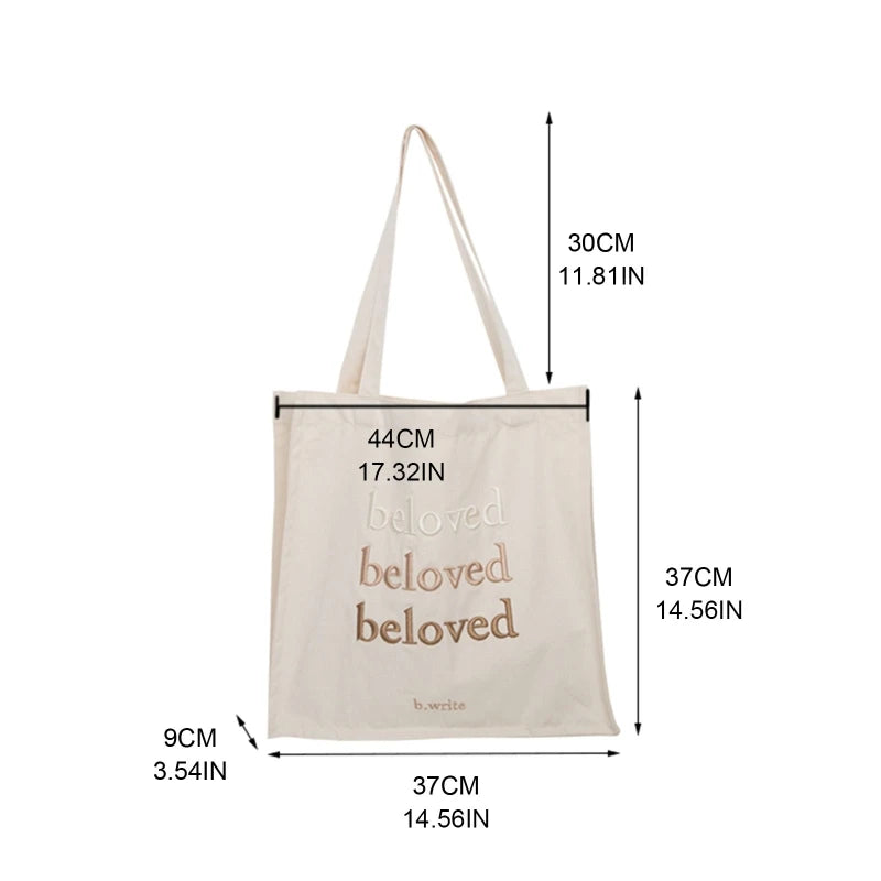 D0LF Canvas Tote Bag Handbags For Women Boho Casual Shoulder Bag