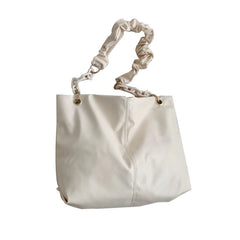D0LF Women's Chain Shoulder Bag PU Leather Underarm Bag