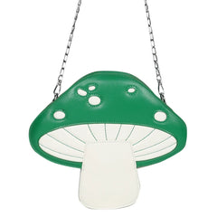 D0LF Mushroom Shape PU Leather Shoulder Crossbody Bag Tote Chain Satchel Purse