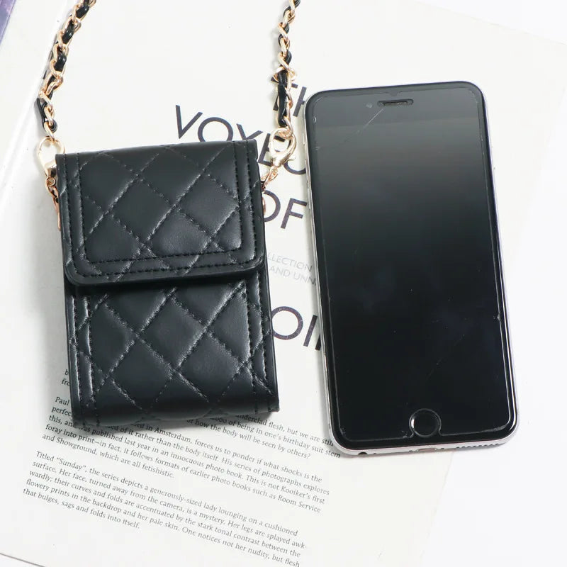 Soft Leather Waist Bag Purse Women Hand Bag Metal Chain Flap Female Crossbody