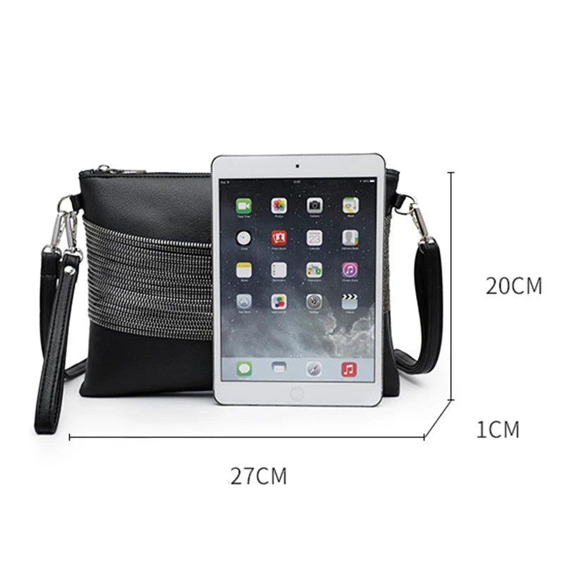 Soft Leather Crossbody Bag with Tassel Chain for Women