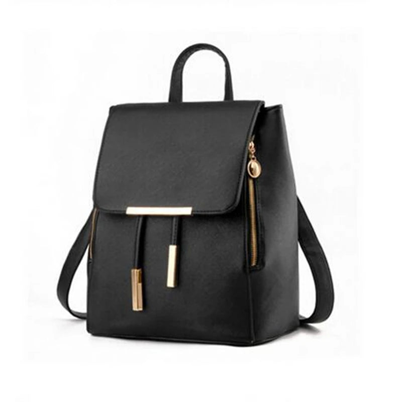 Women Backpack High PU Leather Mochila Escolar School Bags For Teenagers Girls
