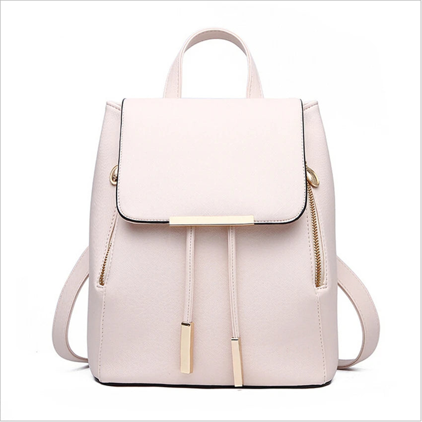 Women Backpack High PU Leather Mochila Escolar School Bags For Teenagers Girls