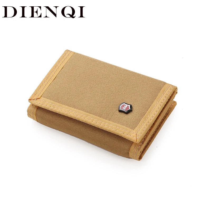 RFID Canvas Men Wallets Slim Thin Wallet Zipper Money Bag