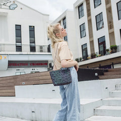 Geometric Sling Bag with Chain Strap for Women