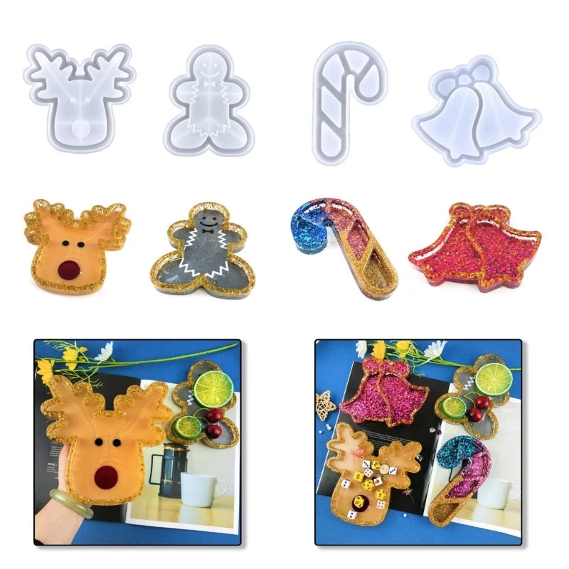 Christmas Silicone Resin Storage Tray Mould for Jewelry Coasters Candy