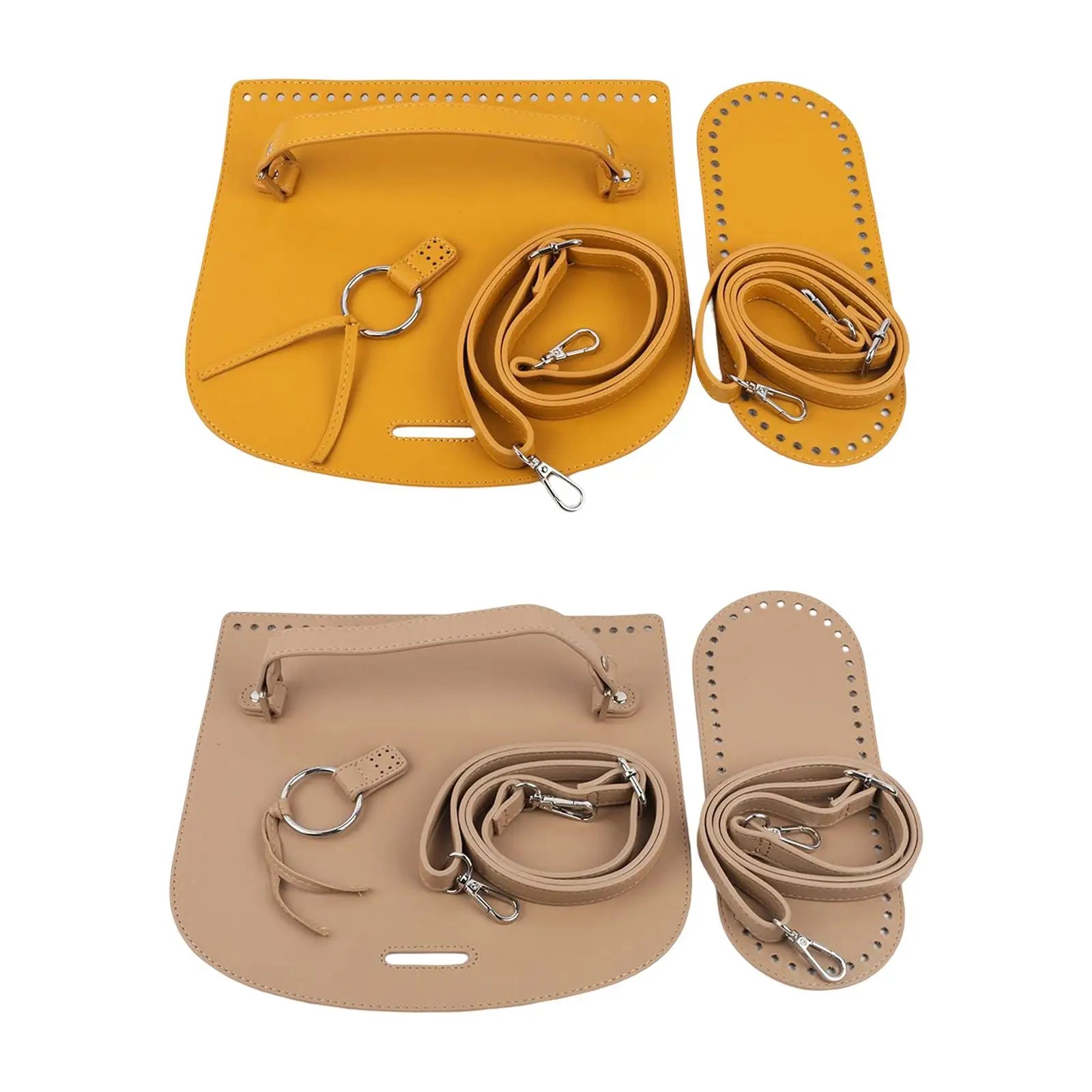 DIY Knitting Bag Cover PU Leather Adjustable Strap Purse Accessory