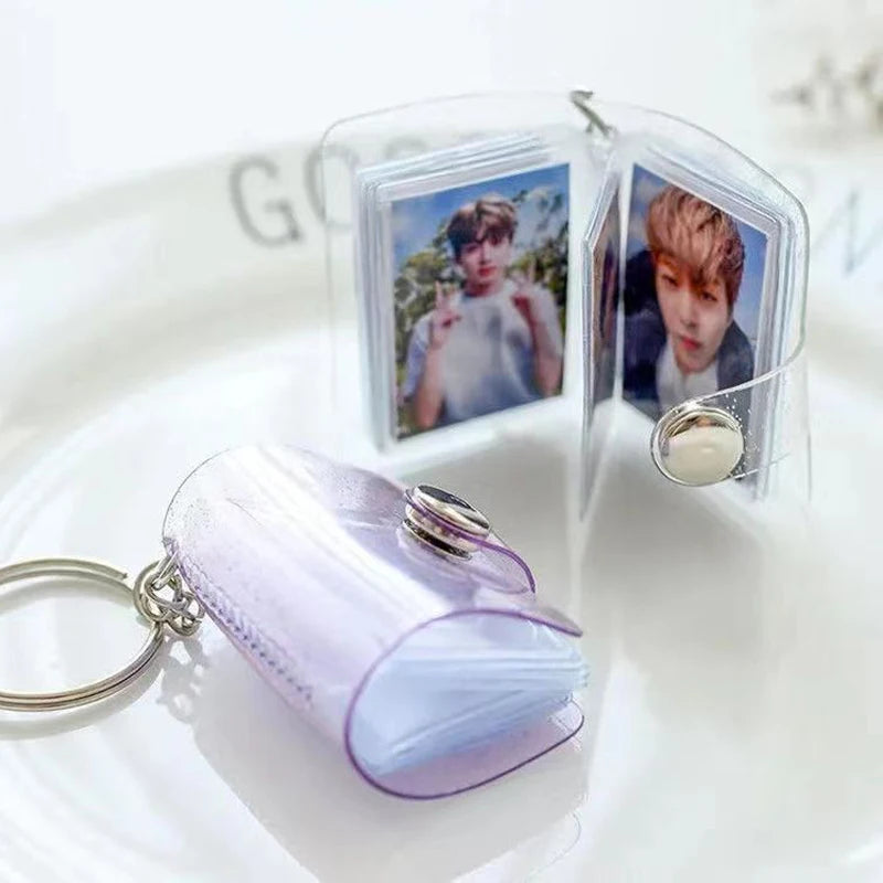 Mini Photo Album Key Chain Card Holder with Keychain