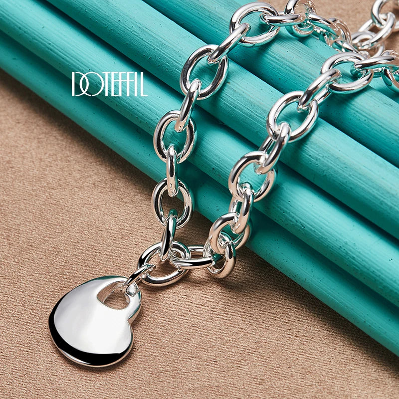 925 Sterling Silver Heart Pendant Necklace for Women