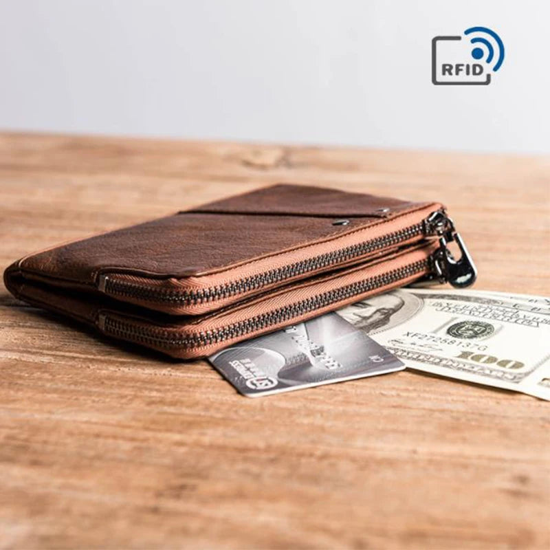 Daffdoil Leather Wallet Men Women Original Organ Cattle Rfid Wallet Gift