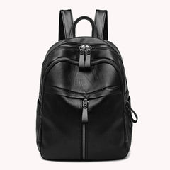 Large Capacity Student School Backpack PU Leather Rucksack