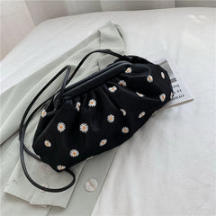 Daisy Print Crossbody Bag Cloud Tote Bag for Women