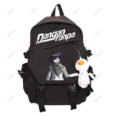 Nagito Komaeda Nylon Women Backpack Multi-pocket Ring Buckle College Schoolbag