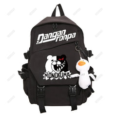 Nagito Komaeda Nylon Women Backpack Multi-pocket Ring Buckle College Schoolbag