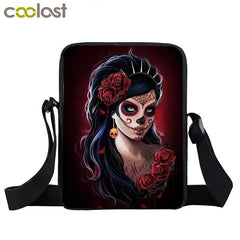 Gothic Skull Crossbody Bag Punk Women Handbag Portable Messenger