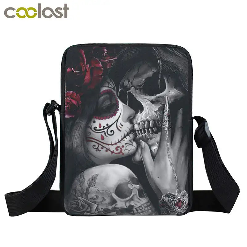 Gothic Skull Crossbody Bag Punk Women Handbag Portable Messenger