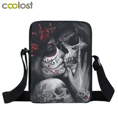 Gothic Skull Crossbody Bag Punk Women Handbag Portable Messenger