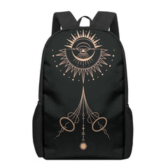 Dark Art Eye Sun Stars 3D Print Book Bags Back to School Bag Set