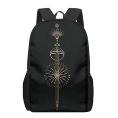 Dark Art Eye Sun Stars 3D Print Book Bags Back to School Bag Set