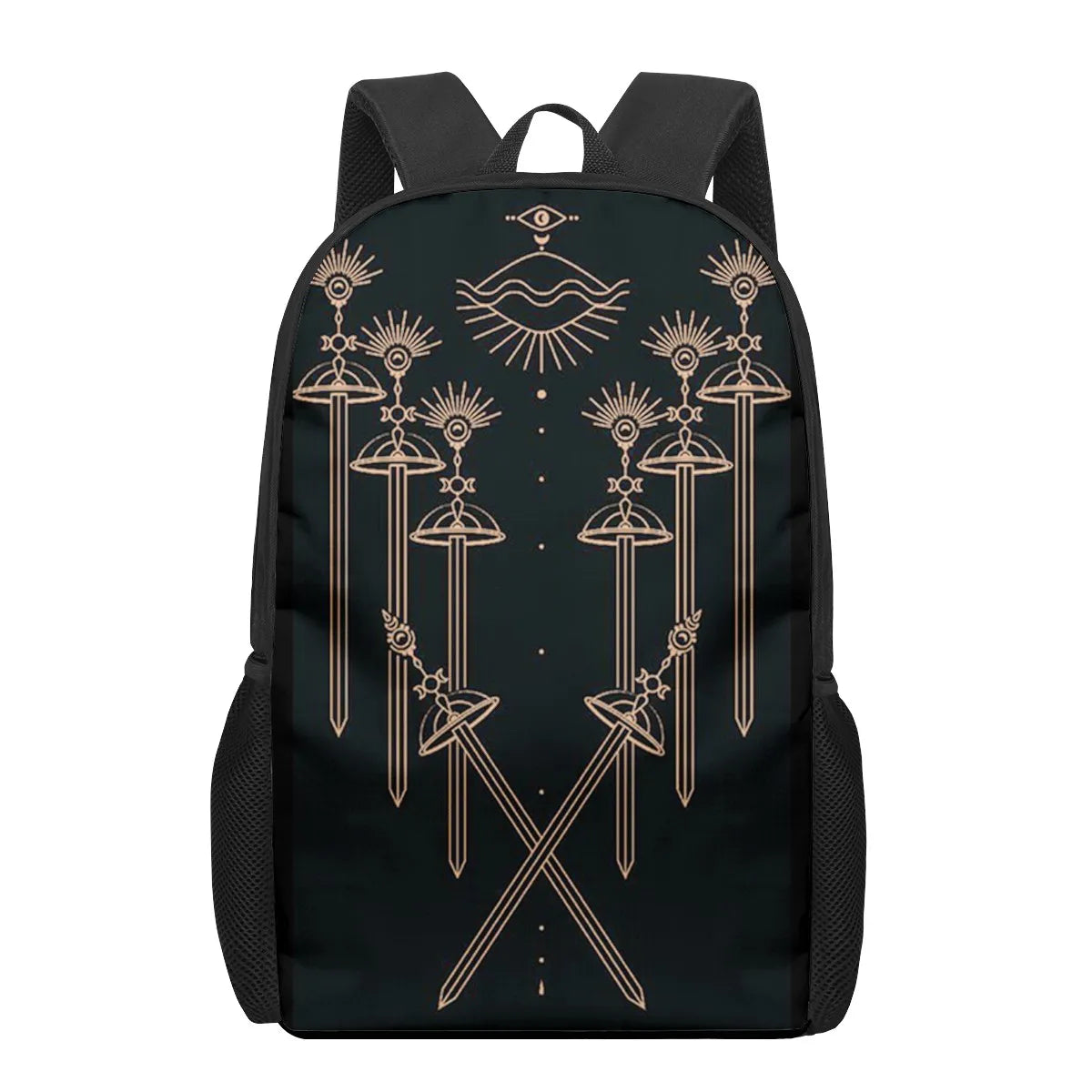 Dark Art Eye Sun Stars 3D Print Book Bags Back to School Bag Set