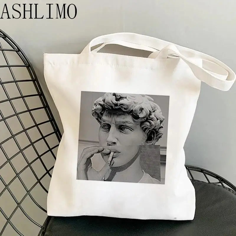David Michelangelo Oil Painting Anime Shopping Bag Handbag Tote Bag