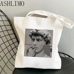 David Michelangelo Oil Painting Anime Shopping Bag Handbag Tote Bag