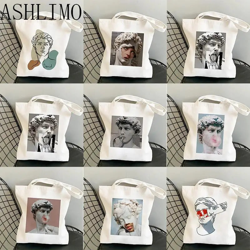 David Michelangelo Oil Painting Anime Shopping Bag Handbag Tote Bag