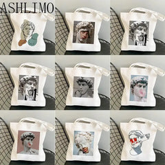 David Michelangelo Oil Painting Anime Shopping Bag Handbag Tote Bag